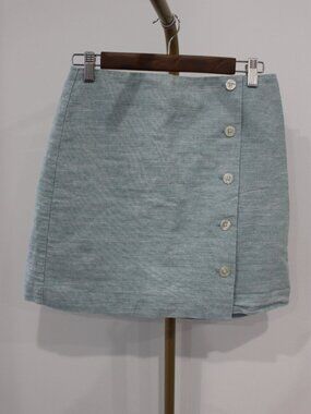 Women's Loft Size 4 Petite Baby Blue Sparkly Mini Skirt